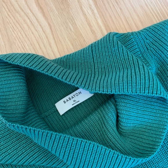 Babaton Aritzia green Maclean 100% Merino Wool turtleneck sweater dress sz XL - Picture 2 of 6